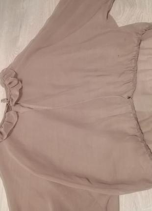 Шифоновая накидка, блуза цвета тауп2 фото