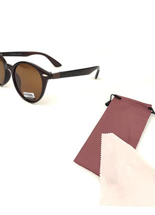 Солнцезащитные очки «stone» c коричневой роговой оправой и коричневой линзой2 фото