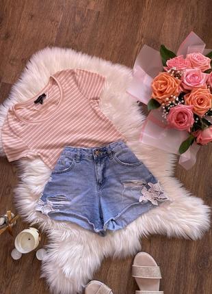 Джинсові шорти на високій посадці