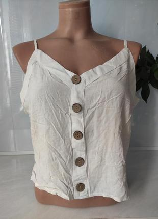 Натуральнй оригінальний топ з дерев'яними ґудзиками primark , розмір м