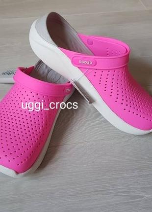 Literide clog electric pink ярко розовые кроксы шлепки сабо крокс 36,37 р2 фото