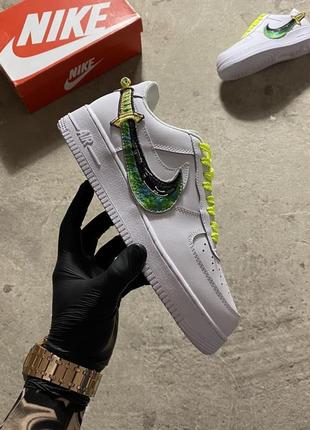 Кроссовки мужские nike air force 1 low green sword swoosh