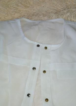 Новая белая шифоновая блузка безрукавка размер s польша5 фото