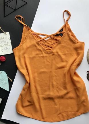 👚прекрасная янтарная майка на тонких бретельках со шнуровкой/горчичная майка на шнуровке👚