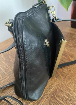 Кожаная сумка кросс боди, франция, париж3 фото