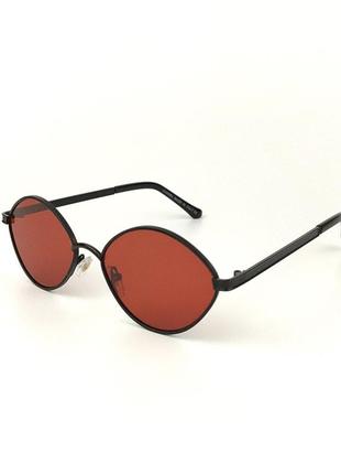 Солнцезащитные очки овальной формы «bonny» с черной металлической оправой4 фото