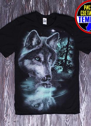 Трикотажна футболка светяшка малюнок світиться в темряві 100%бавовна