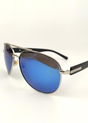 Солнцезащитные очки-авиаторы «newyork» c серебристой металлической оправой3 фото