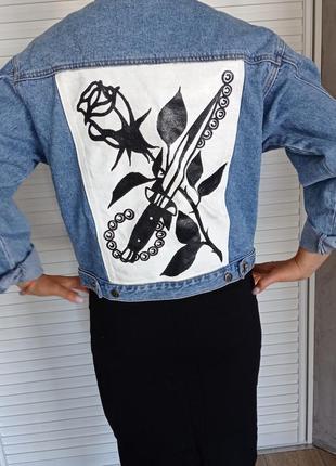 Джинсовая куртка ручная роспись джинсовка рисунок