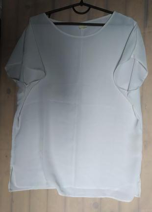 Білосніжна шовкова блуза футболка / білосніжна шовкова блузка