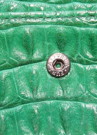 Кожаный кошелек furla green genuine leather wallet9 фото