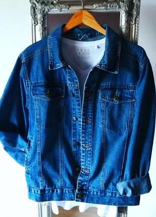 🔥куртка джинсовці синя з широким рукавом