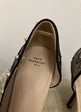 Вечерние туфли лодочки zara италия р.36-37 24 см5 фото