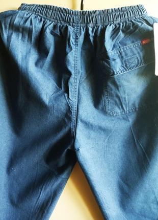Штани чоловічі літні повсякденні спортивні штани пояс на резинці сині чоловічі4 фото