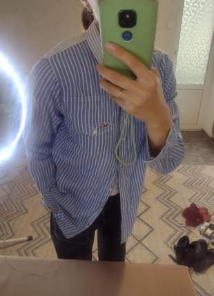 Hollister рубашка, тонкий хлопок размер м4 фото