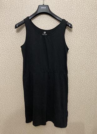 Чёрное платье h&m органический хлопок
