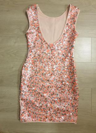 Коктейльное платье h&m с пайетками 2