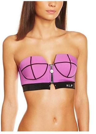 Шикарний трендовий бандо балконет купальник модний стильний