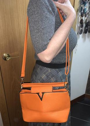 Сумка помаранчева сумка через плече яскрава сумка3 фото