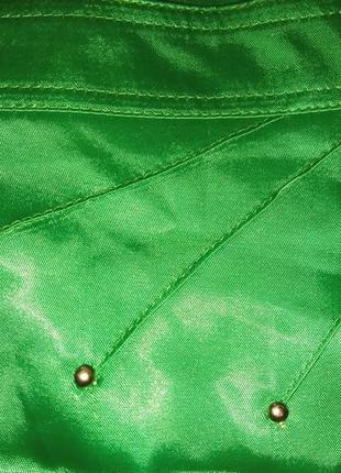Шорти-спідниця атласна зелені на худишку tsl, xxs-xs7 фото