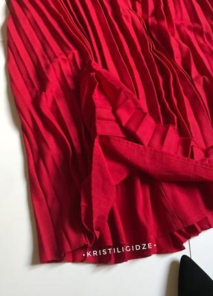 Платье красное алое плиссе плиссерованное трапеция свободное asos5 фото