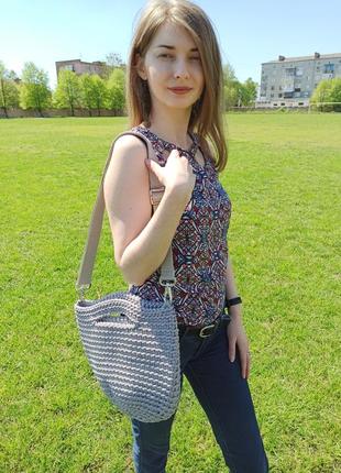 Сумка-шоппер, жіноча сумка на літо4 фото