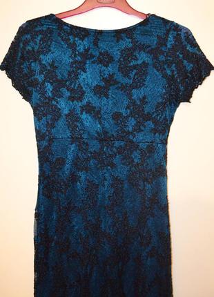 Красивое платьице изумрудно-синего цвета5 фото
