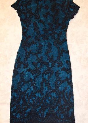 Красивое платьице изумрудно-синего цвета3 фото