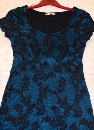 Красивое платьице изумрудно-синего цвета7 фото