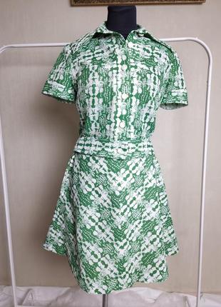 Милый винтажный костюм зеленый топ и юбка ретро8 фото