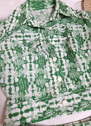 Милый винтажный костюм зеленый топ и юбка ретро3 фото