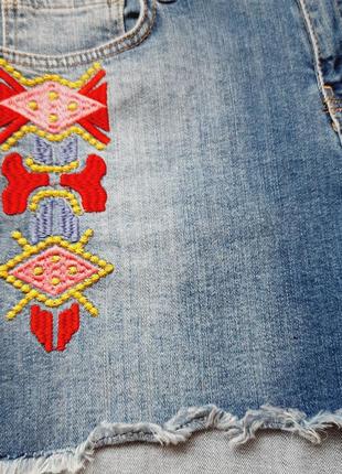 Жіночі джинсові шорти з вишивкою zeo basic🌿2 фото