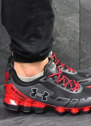 Кросівки чоловічі under armour scorpio running shoes чорні / червоні (андер армор скорпіон)