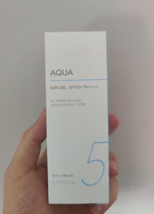 Солнцезащитный гель spf50+/pa+++ missha all around safe block aqua sun gel2 фото