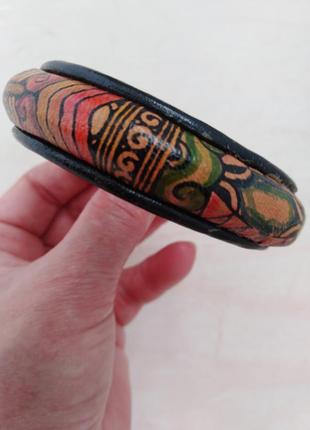 Шкіряний браслет ,ручний розпис.