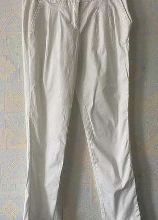 Белые котоновые брюки чиносы с защипами chino-pants bps2 фото