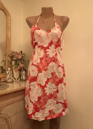 Сарафан h&amp;m размер 38/m/46, платья на защадках открытые плечи, платье натуральная ткань 100% коттон