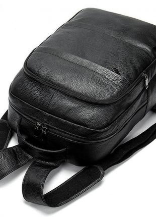 Крутой кожаный мужской рюкзак4 фото