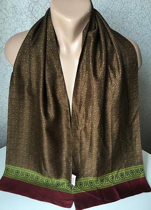 Винтажный статусный мужской шелковый шарф 28*148