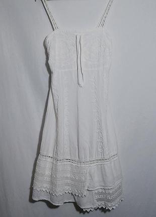 Cotonissimi, сукня сарафан білий з органічної бавовни