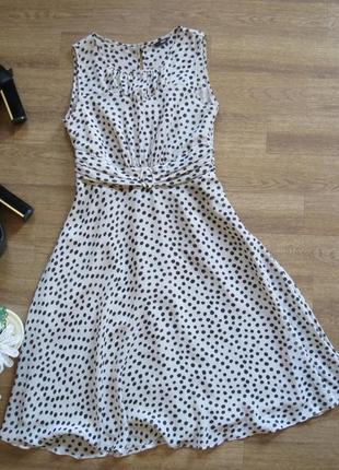 Красиву пишну сукню міді в горошок5 фото