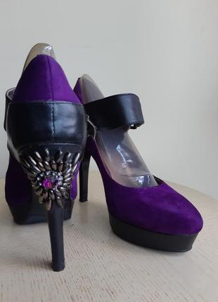 Miamay яскраві фіолетові туфлі з каблуком красивенным