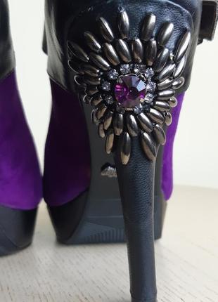 Miamay яркие фиолетовые туфли с красивенным каблуком3 фото