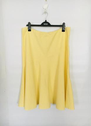 Льняная юбка ярко желтого цвета размер 202 фото