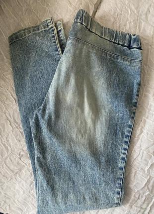 Узкие джинсы стрейч с молниями на резинке3 фото