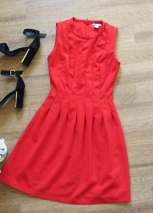 Красное  короткое коктейльное платье от h&m2 фото