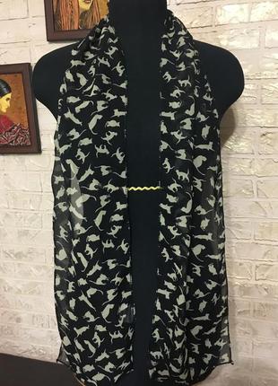 Шифоновый шарф в котики