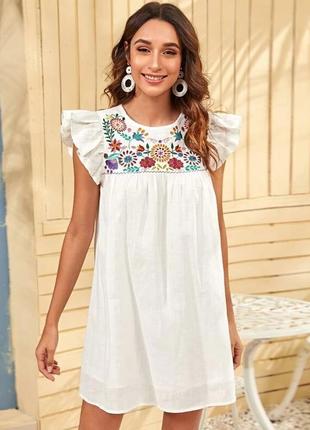 Сукня з вишивкою shein плаття з вишивкою сукня