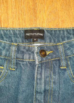 Женская джинсовая юбка с лампасом pretty little thing3 фото