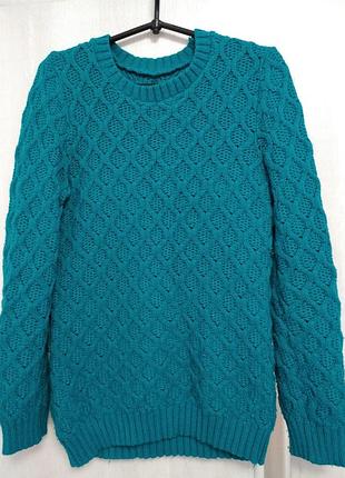 Светр бірюза в'язаний